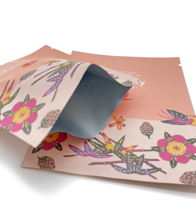 3 Side Seal Bag Custom Printed Tea Sachet Three Side Heat Seal Aluminum Foil Tea Bag Packaging