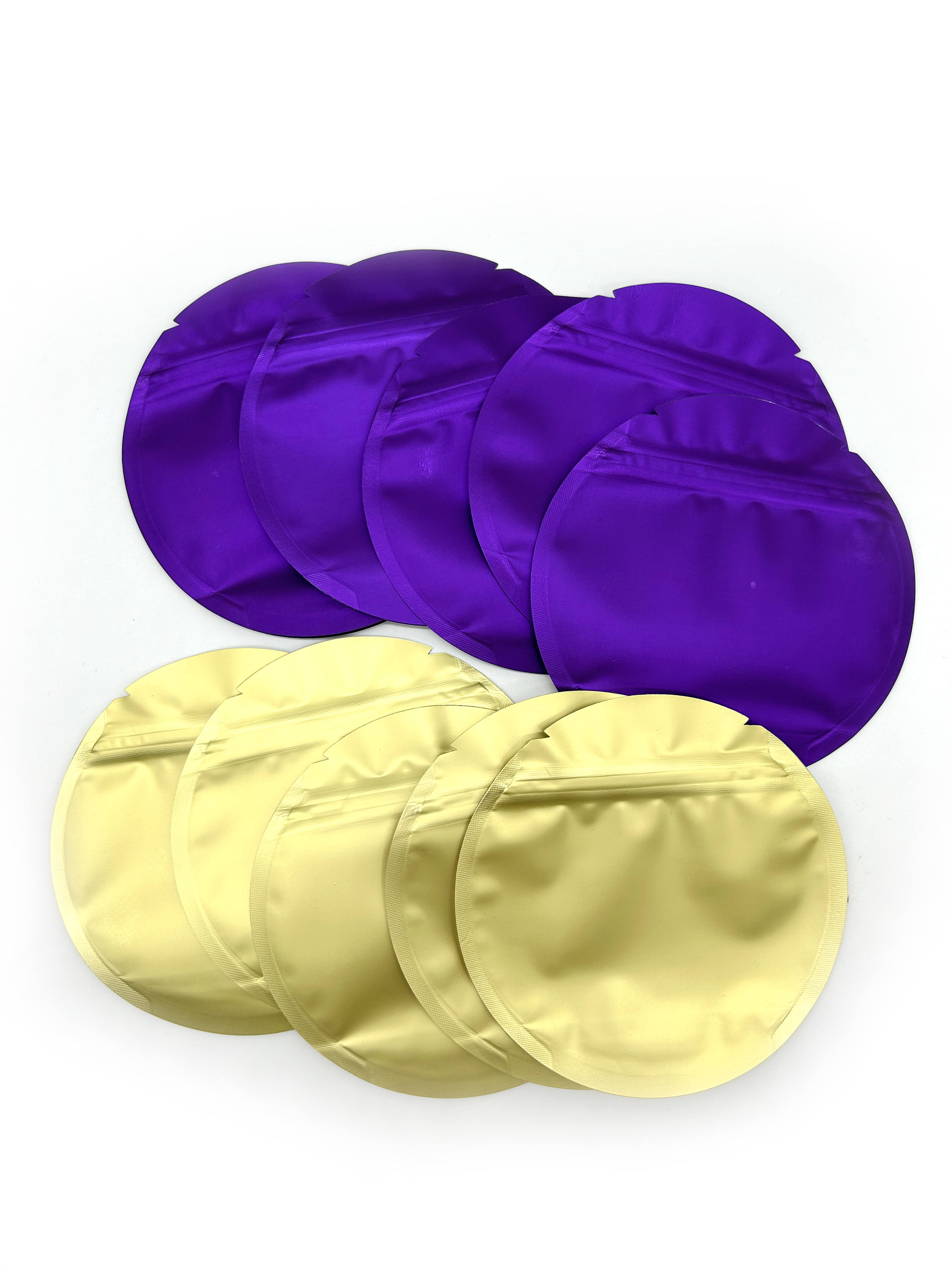 Custom Printing 5x5inch Die Cut Food Packaging Bag Smell Proof Stand Up Round Shaped Pouch Plastic Zipper Mylar Bags