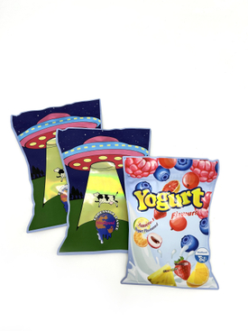 Custom Resealable Candy Food Polygon Ziplock Die Cut Mylar Bags Shaped Pouch Resealable Mylar Ziplock Food Die Cut Shape Bag