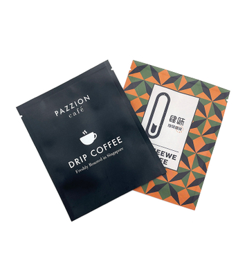 Custom Printing Coffee Tea Powder Packaging Tear Notch Aluminum Foil Pouch 3 side Seal Smell Proof Mylar Flat Bag