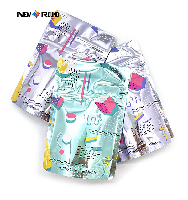 Metallic Custom Logo Printed Plastic PET Aluminium Foil Frosted Ziplock Resealable Frozen Food Grade Packaging Stand Up Pouch Bag 