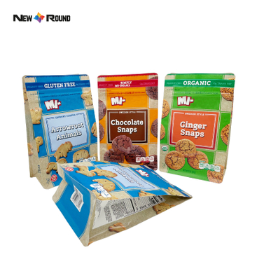 Factory Direct Printed Mylar Zip Lock Bag Biscuit Cookie Snack Packaging Bag Stand Up Pouch For Food Snack Packaging