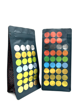 250g 500g 1kg Stand Up Coffee Pouch Plastic Flat Bottom Coffee Bean Packaging Black Frosted Zipper Lock Bag With Valve