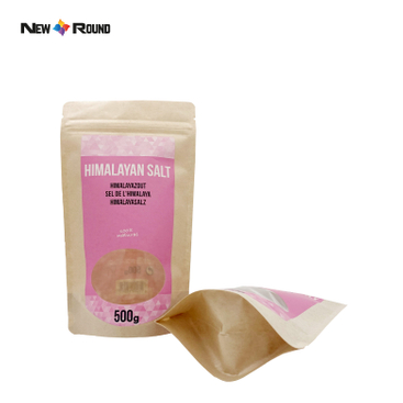 Brown Ziplock Kraft And White Kraft Craft Paper Standing Up Pouches Food Packaging Zipper Bags With Window