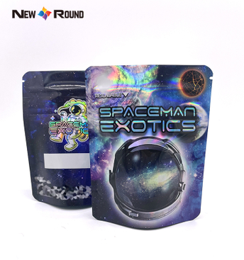 Custom Printed Soft Touch Child Resistant Smell Proof Resealable Ziplock 3.5g Holographic Candy Gummies Hologram Mylar Bags