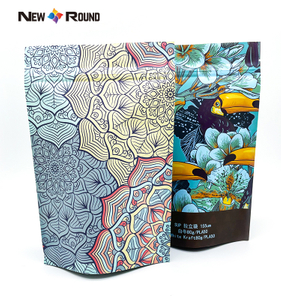 Custom logo Biodegradable recycled stand up pouches dry food packaging Herbs and spices 3g 7g 14g zip lock mylar bag