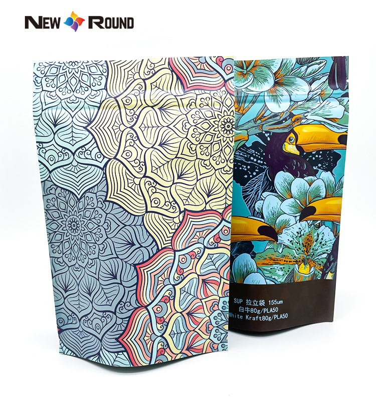 Custom logo Biodegradable recycled stand up pouches dry food packaging Herbs and spices 3g 7g 14g zip lock mylar bag