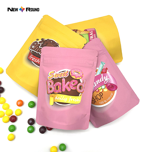 Custom Logo Printed Resealable Zip Lock Aluminum Foil Mylar Stand Up Pouches Bags For Food Snack Packaging