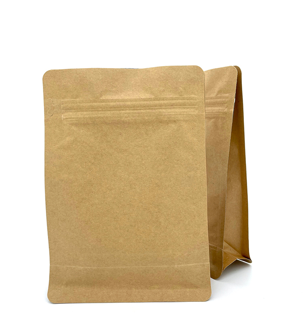 Kraft Stand Up Flat Bottom Pouch for Food Rice Nuts Flour with Zipper 
