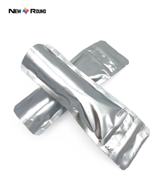 Matte Silver Child Resistant Mylar Bag with Logo Heat Seal Plastic Soft Feel Touch Zipper Smell Proof Zip Bag