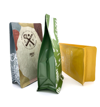 Customer Printed 12oz 500g 1kgs Pouches Flat Bottom Coffee Packaging Bag with Valve