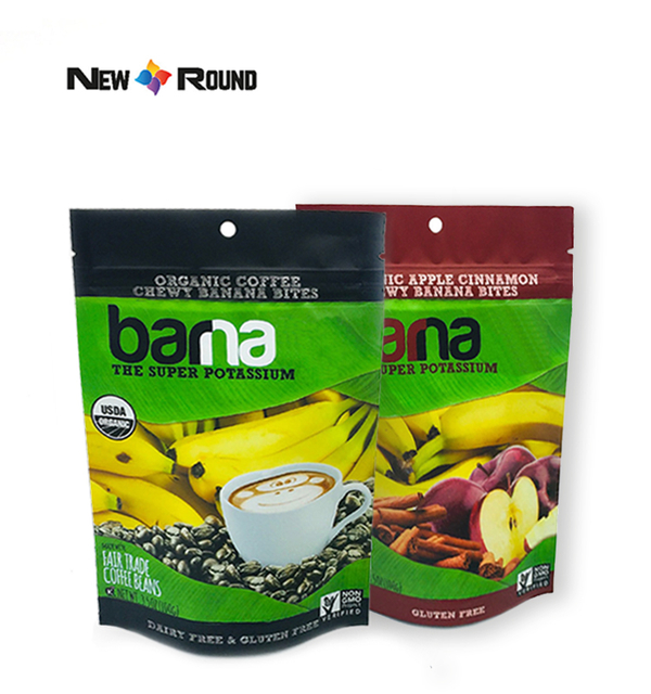 Custom Printing Stand Up Food Grade Snack Packaging Bags Laminated Banana Chips Packaging