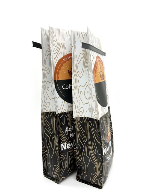 Gusset Zipper Flat Bottom Gusset Bag Bean Ground Coffee Pouch Tea Packaging With Tin Tie