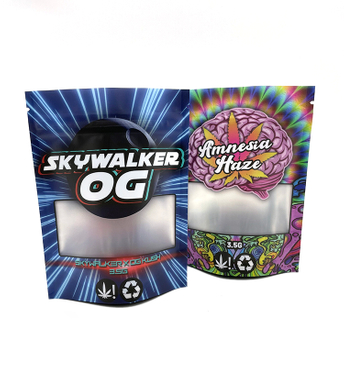 Smell proof pouch Gummies Candy Sugar Food Packaging Custom Digital Printed Mylar Bags 3.5g with Zipper and Window