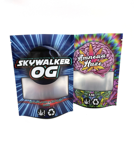 Smell proof pouch Gummies Candy Sugar Food Packaging Custom Digital Printed Mylar Bags 3.5g with Zipper and Window