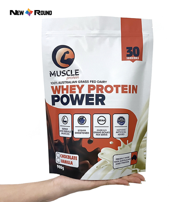 Custom Printed Whey Protein Powder Bag 1kg 10kg with Zipper Stand Up Pouch Packaging