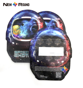 China Manufacturers Custom Astronaut Shaped Pouches Ziplock Plastic Bag