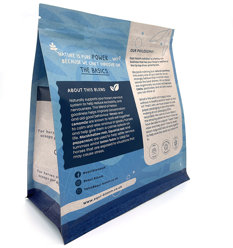 High Quality Matte Food Packaging Zipper Top Square Bottom Bag Plastic Bags