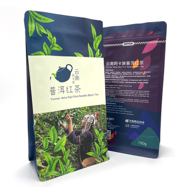 Custom Printed Flat Bottom Pouch Stand Up Pouch with Tear Notch And Press-to-close Zipper High Barrier for Food