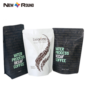 Stand Up Pouch Zipper Flat Block Bottom Coffee Packaging Bags With Barrier
