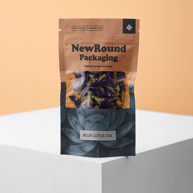 Bulk custom kraft bags with logo and viewing window​​