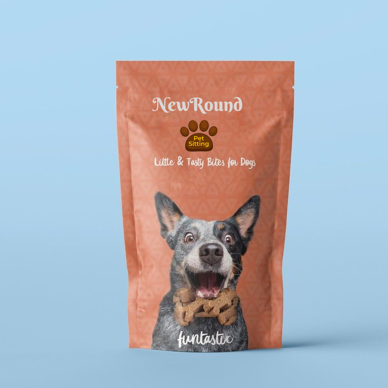 Vegan dog snack packaging