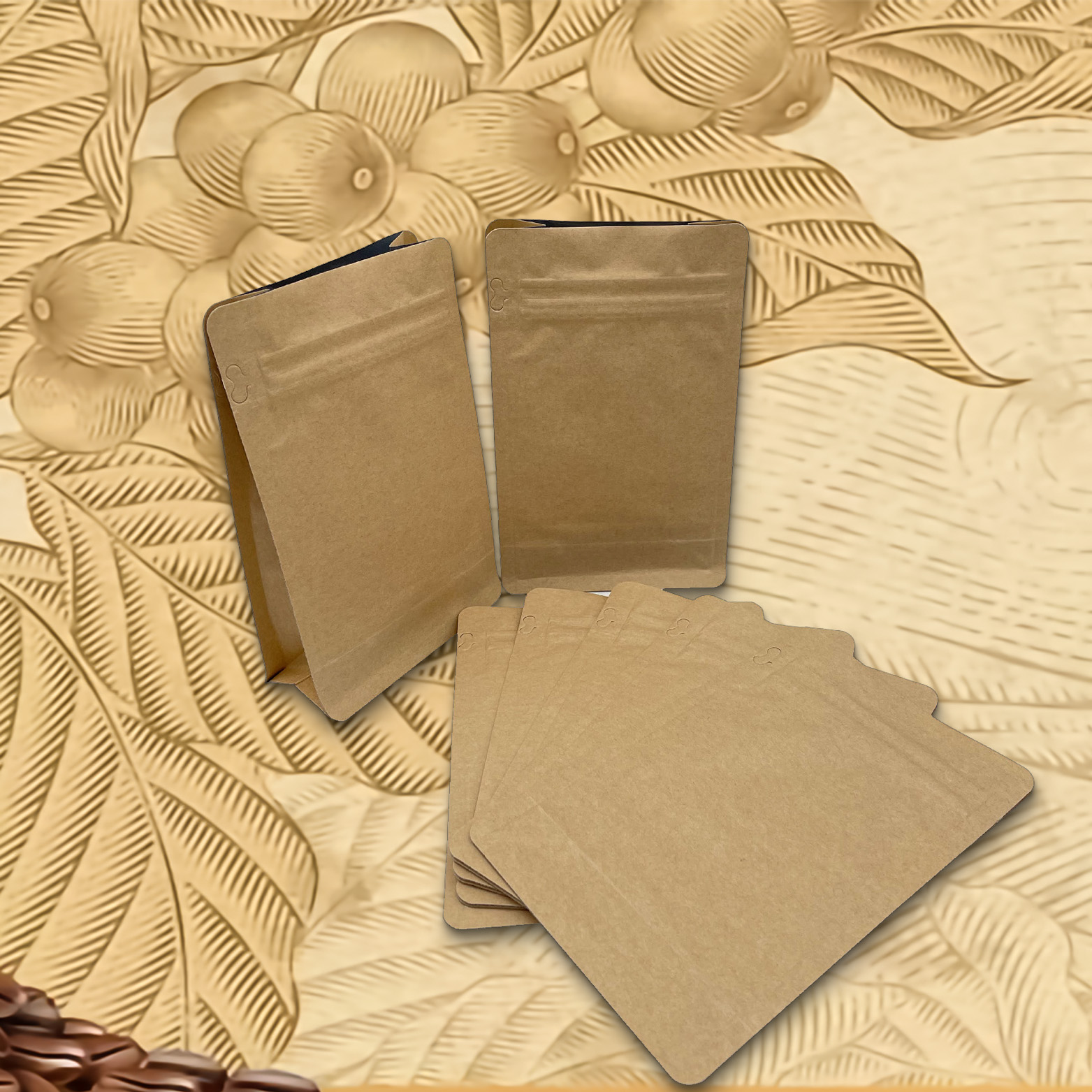 Customize Aluminum Zipper Stand Up Matte UV Print with Valve Coffee Bean Bag