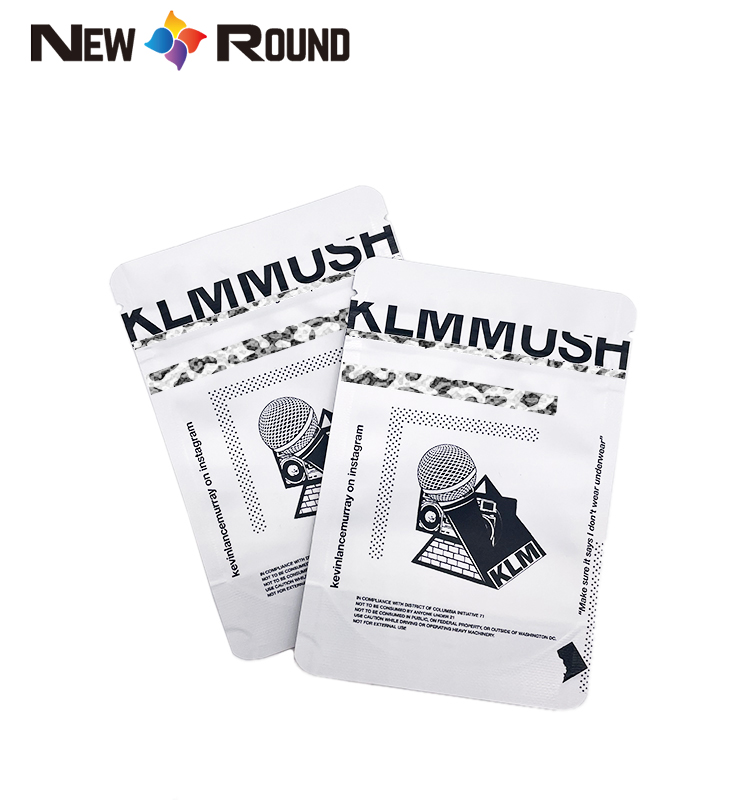 Custom Printed Plastic Food Bag Smell Proof Resealable Stand Up Pouch With Zipper Lock