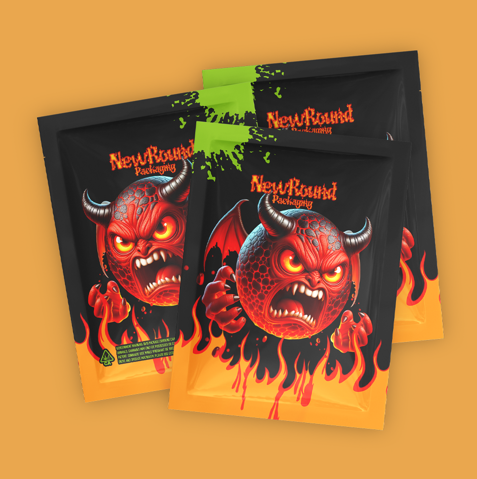 Matte-finish mylar packaging for premium edibles