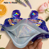 Waterproof holographic die cut bags