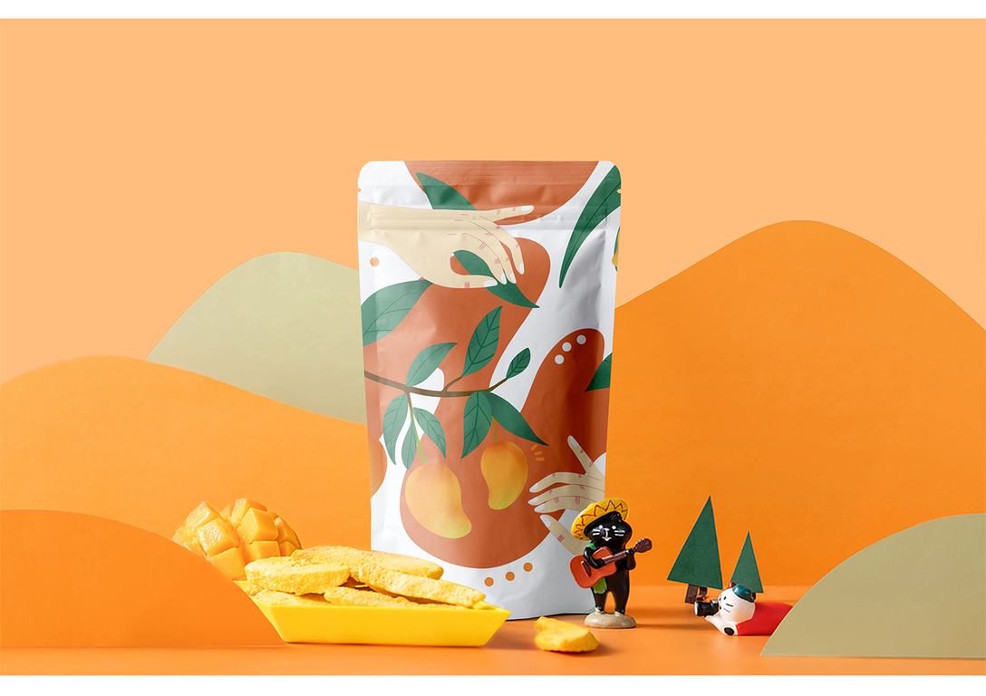 Transparent window dried fruit packaging