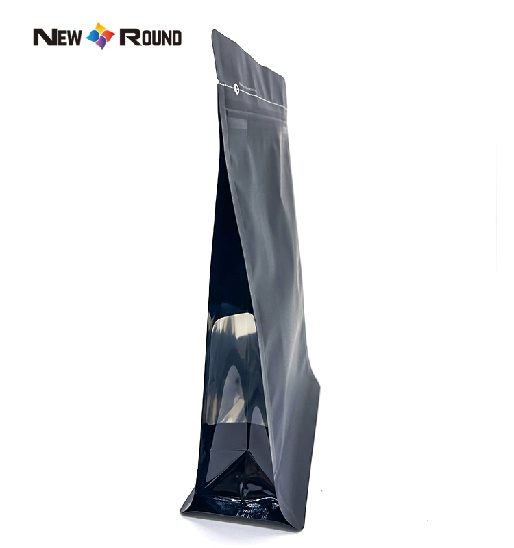 Side Gusset Kraft Paper Flat Bottom Packaging Pouch Bag with Zipper And Window