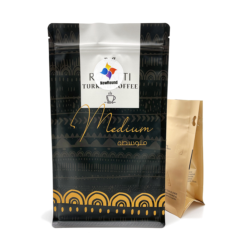 Custom Printed Wholesale Resealable Flat Bottom Side Gusset Stand Up Coffee Zipper Pouch Packaging Bags 