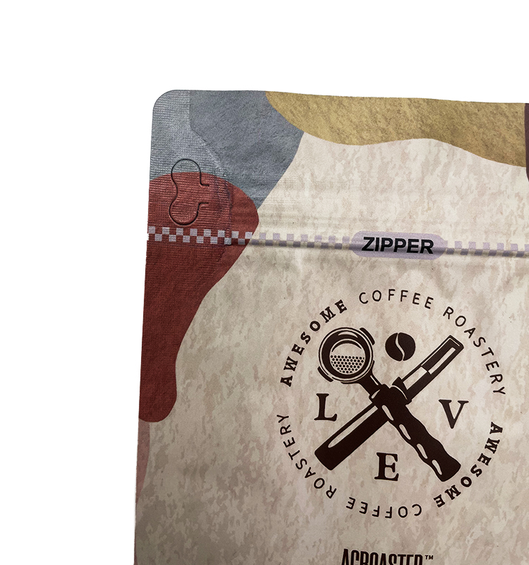 Coffee Beans Bag Custom Printed Bags With Valve And Zipper