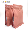 Side Gusset Kraft Paper Flat Bottom Packaging Pouch Bag with Zipper And Window