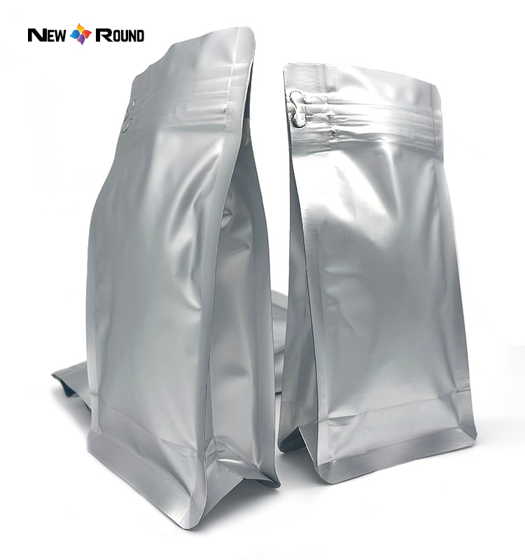 Custom Food Packaging Bag Flat Bottom Pouch Ziplock Bag For Coffee Square Bottom Box Pouch