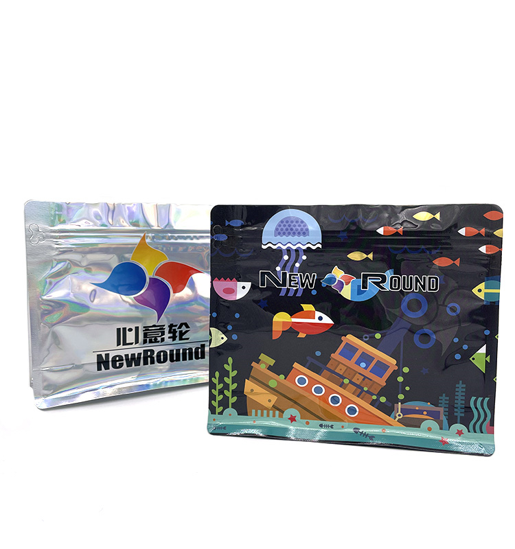 Foil Lined Zipper Square Packaging Flat Bottom Pouch With Window