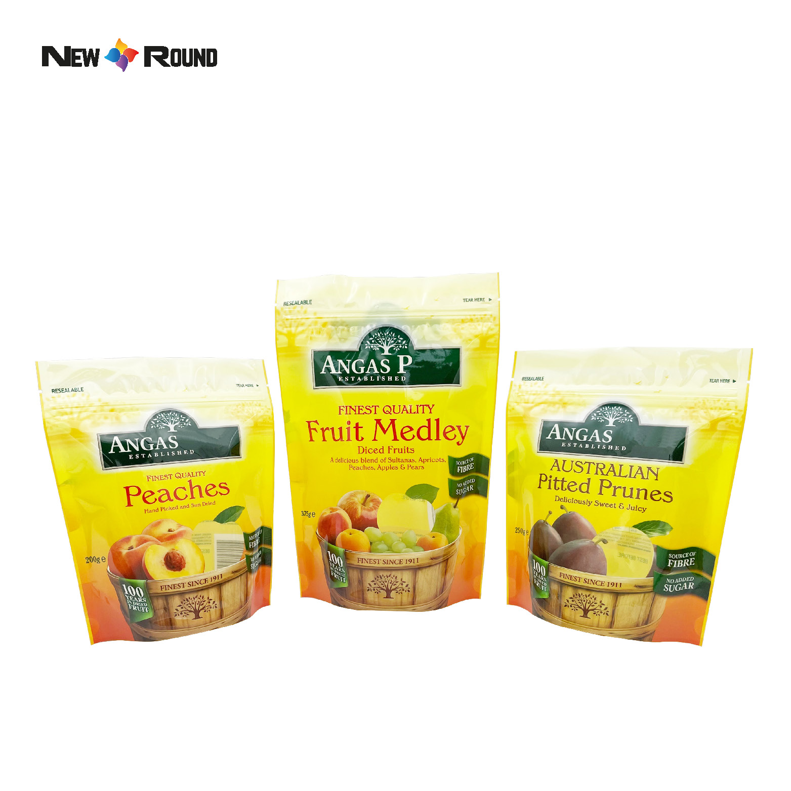 Wholesale Custom Logo Snack Mango Dried Fruit Plastic Packaging Stand Up Pouch Dry Food Packaging Bag