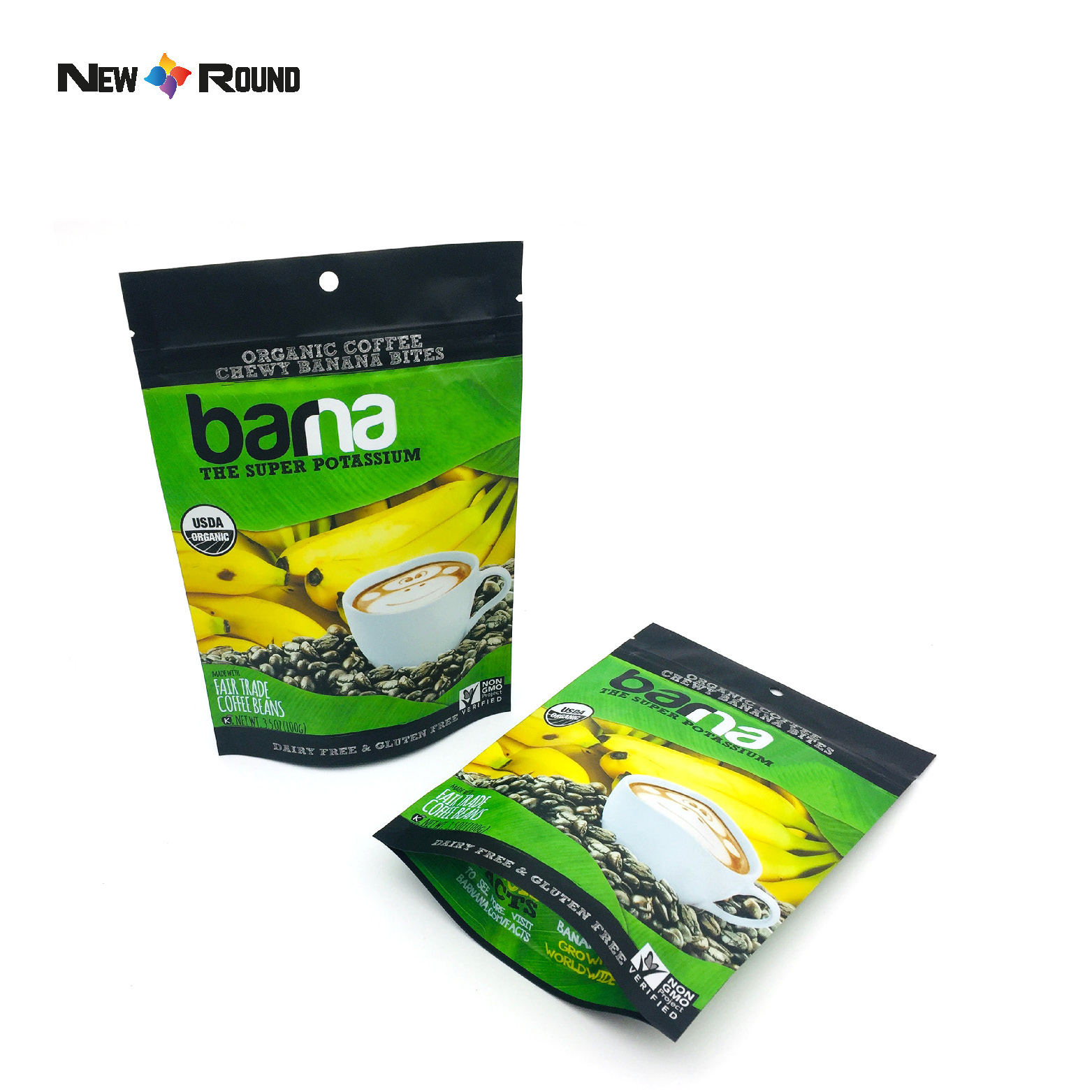 Resealable Dried Fruits Vegetable Plastic Zipper Food Packaging Bag Custom Printed Fruit Snack Bags