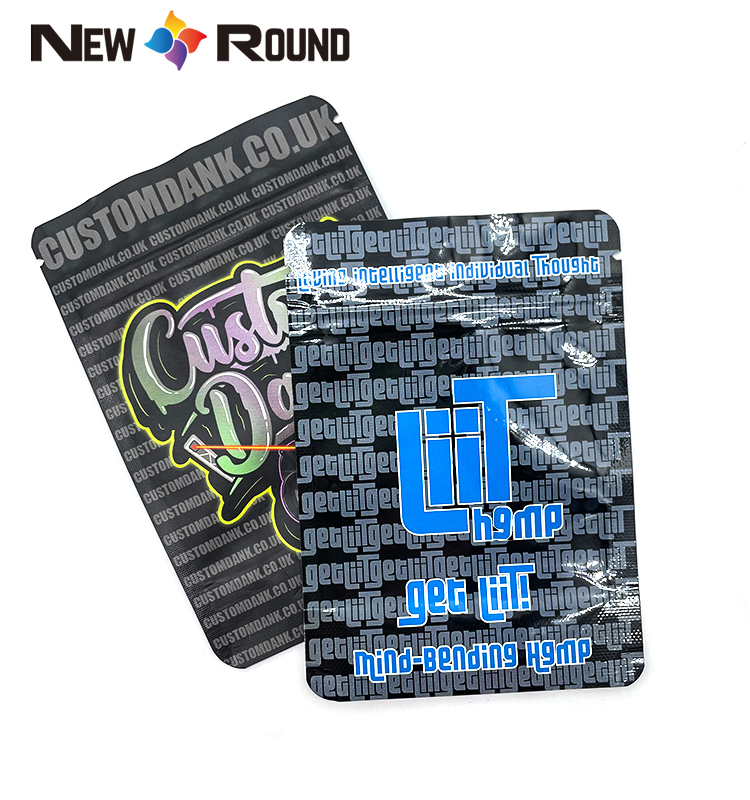 Custom Printed Laminated Aluminum Foil Zip Lock Bags with Logos Mini Flat Pouch Recyclable