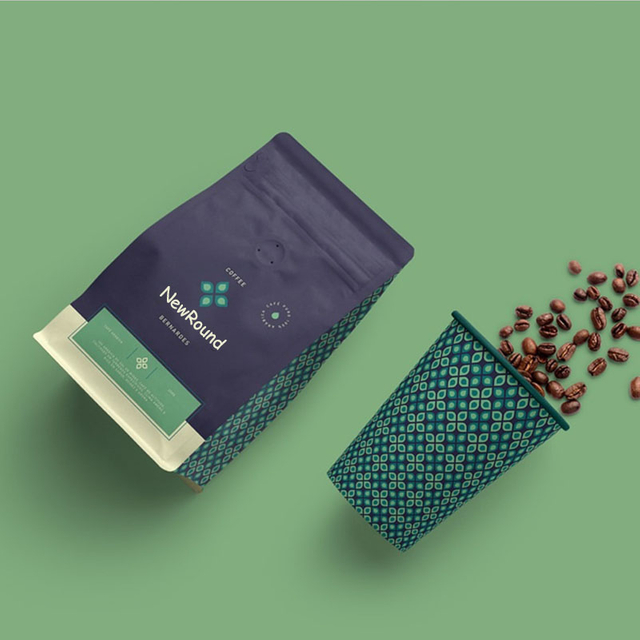 Flat bottom pouch bag with customized printing