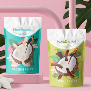 Printed Food Packaging Stand Up Pouch For Coconut Chips