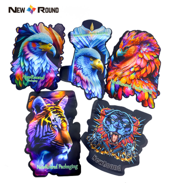 Custom Mylar Bags Gummies Black Animal Series Wholesale Plastic Special Shape Pouch