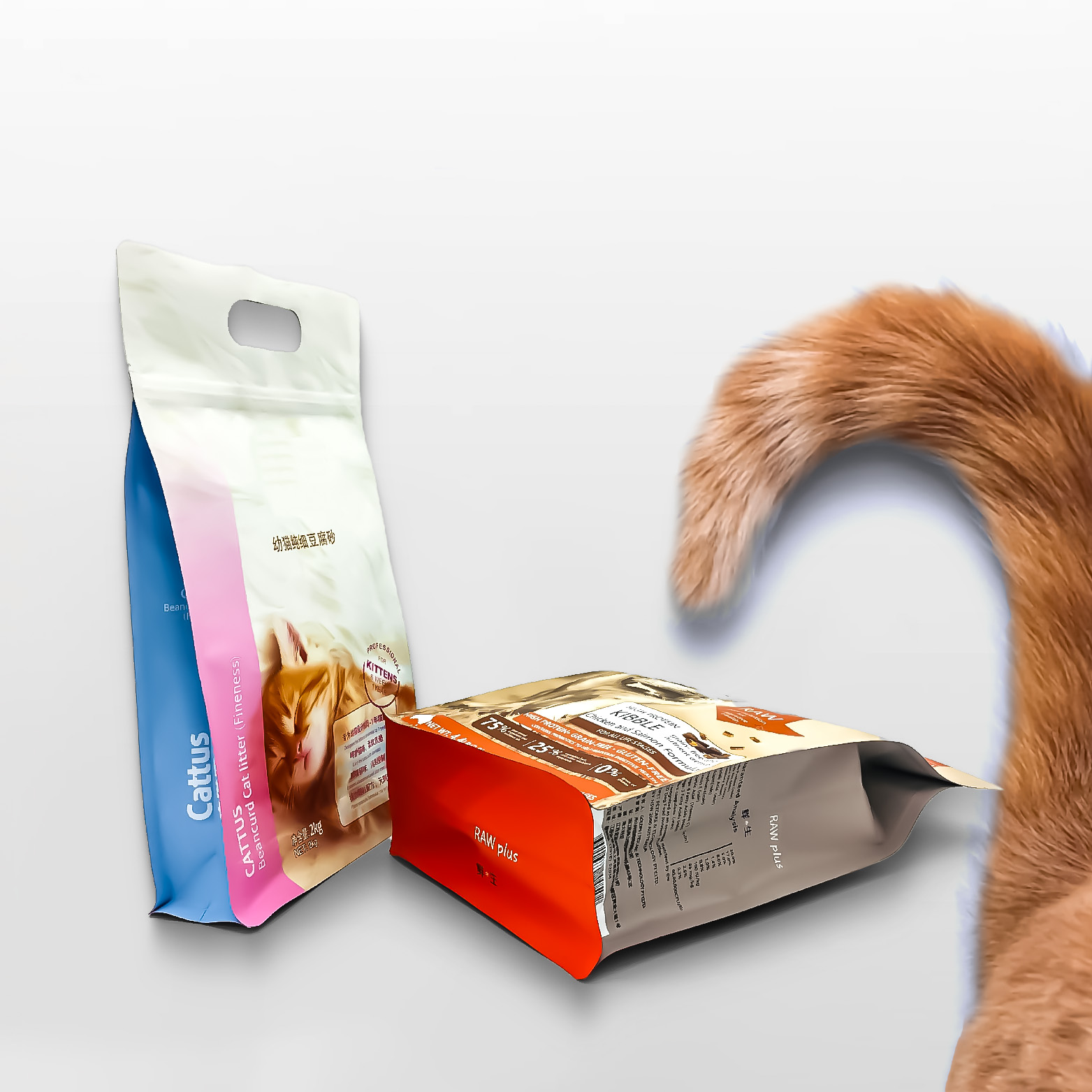 Gusseted Poly Dog Cat Travel Branded Fast Plastic Packaging Bag Packaged For Food Grade