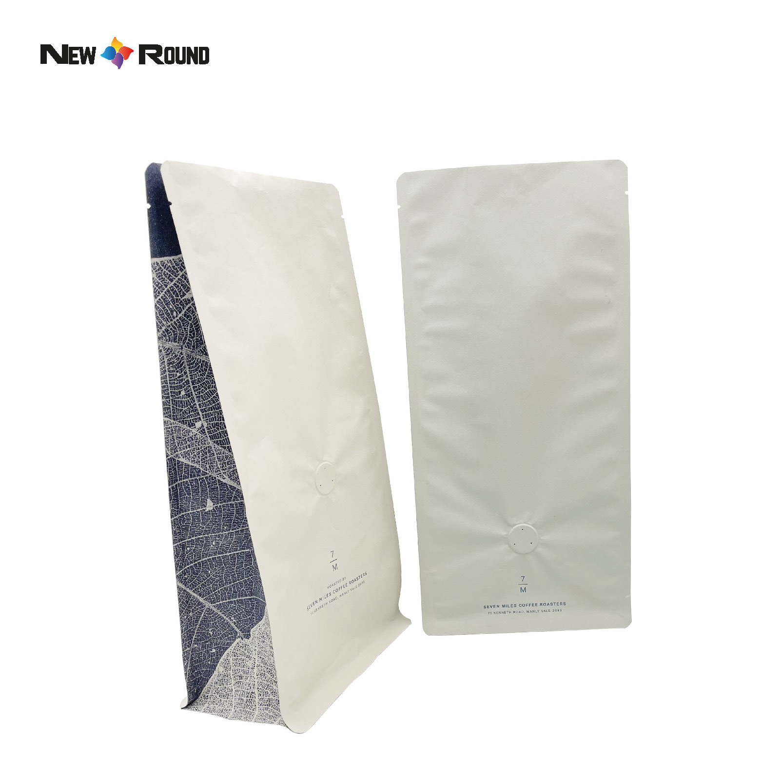 Custom Printing Cafe Powder Flat Bottom Coffee Bags with Sleeves