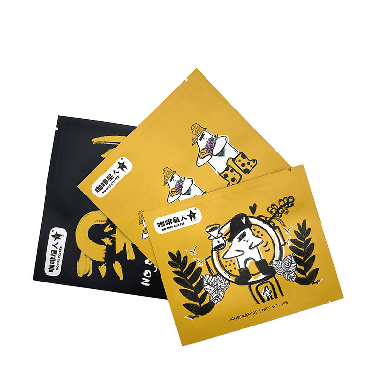 Coffee Bags With Valve And Zipper Custom Paper Packaging Flat Bottom Coffee Bean Bag
