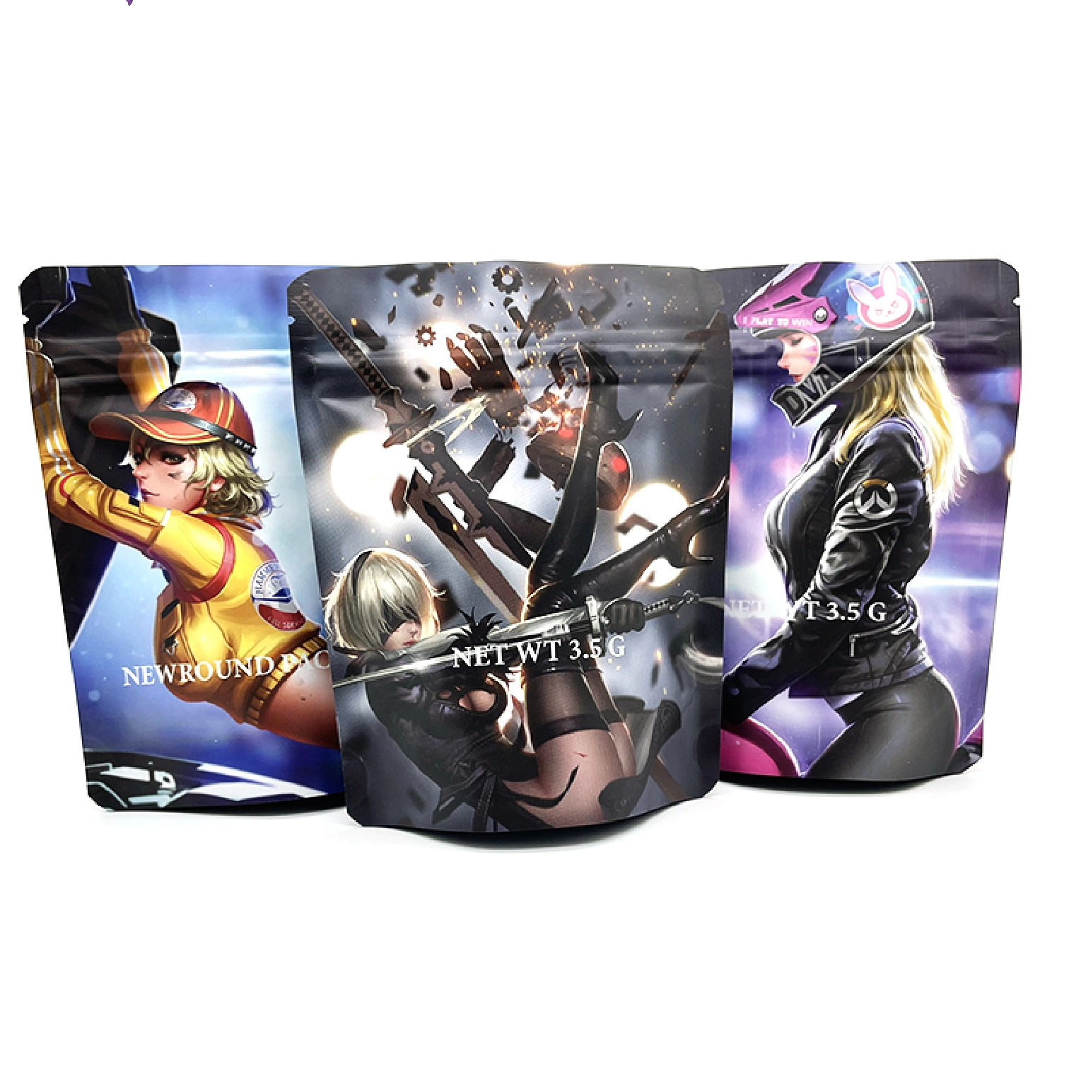Mylar Plastic Bag Matte Laminated Smell Proof Stand Up Doypack Bag With Child Proof Reasealabel Zipper