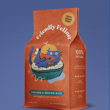 Large Bag Reusable Cat Food Packaging Bag
