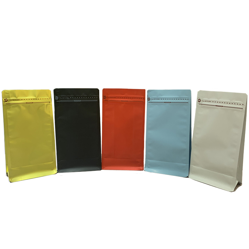 Customized Printed Resealable Flat Bottom Pouch Coffee Bean Packaging Bags Aluminum Plated Bag
