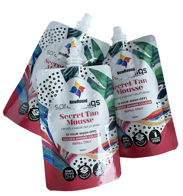 Custom Foil Stand Up Spout Packaging Pouches Bags